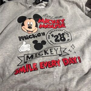 Mickey Mouse Graphic Crewneck Sweatshirt - Gray